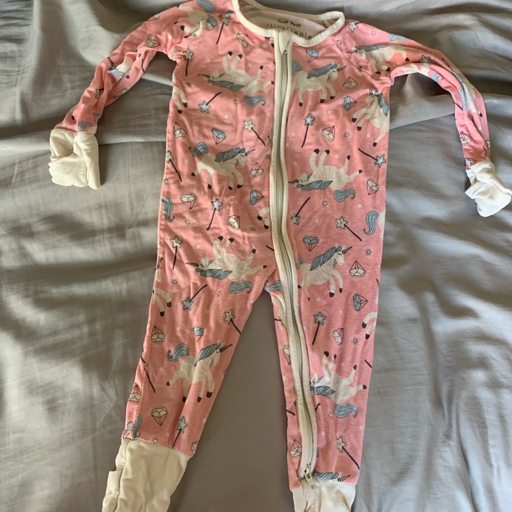 Little sleepies onesie pink unicorns 3-6 months